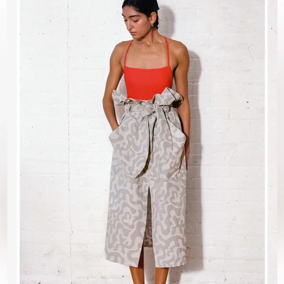 Mara Hoffman Kayleen Grey Paperbag Skirt - Picture 1 of 7